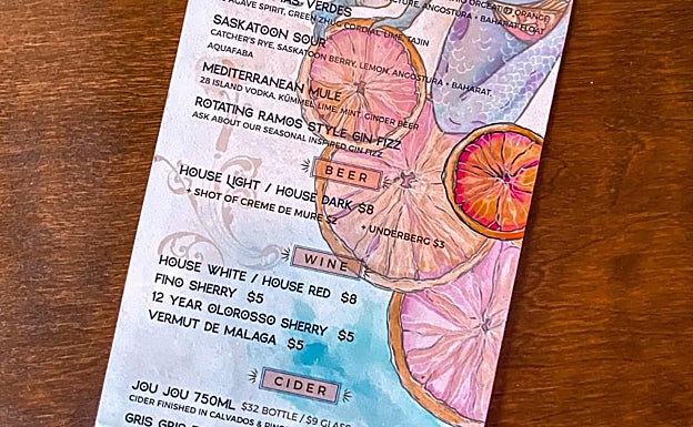 Detalle de la carta donde aparece citado expresamente el «vermut de Málaga». 