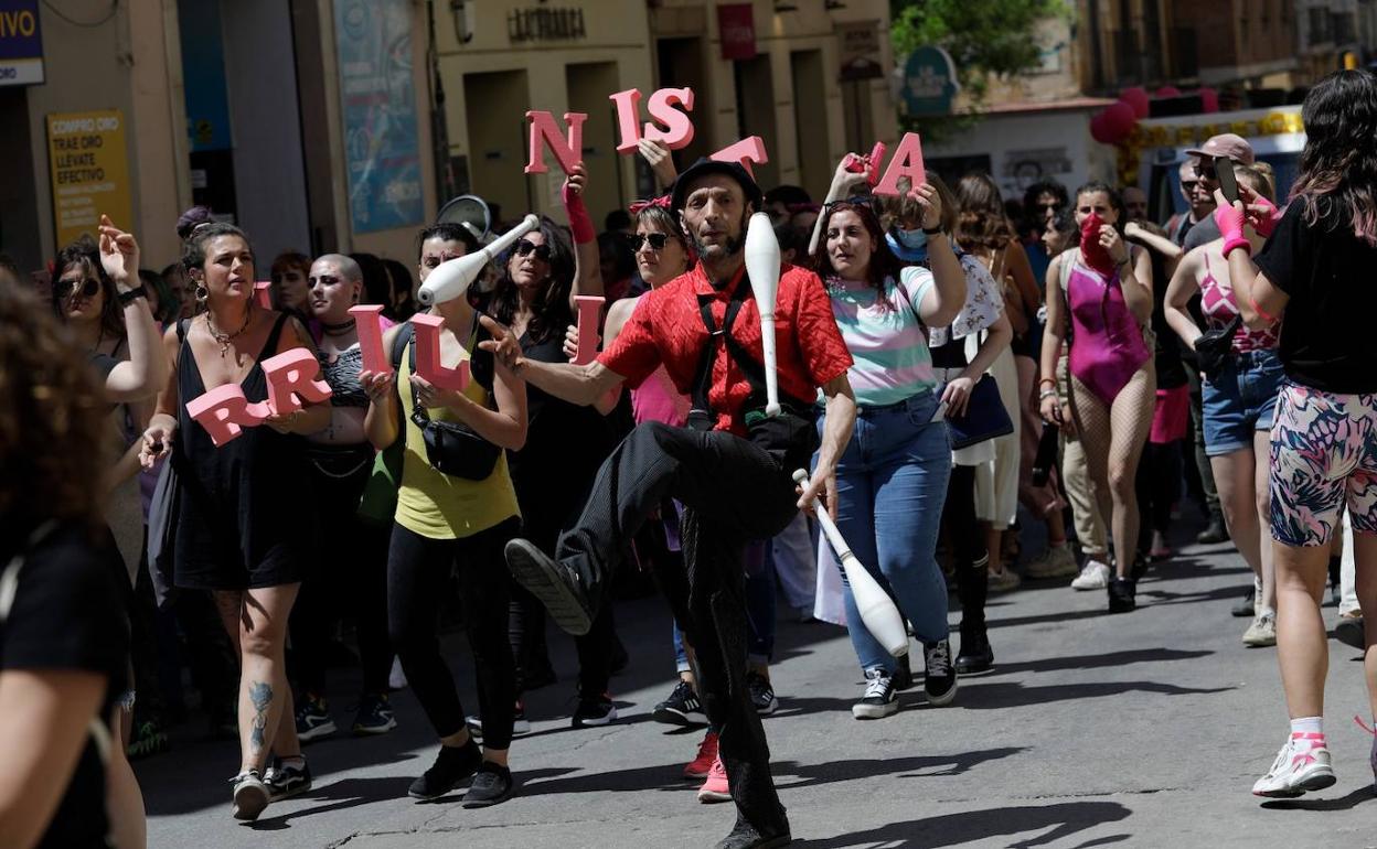 Un momento de la manifestación contra el cierre de La Invisible. 