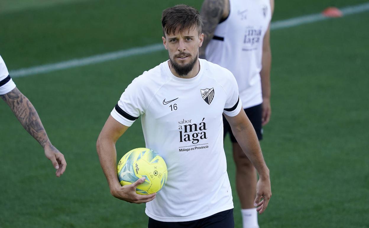 Genaro, en el entrenamiento de este miércoles. 