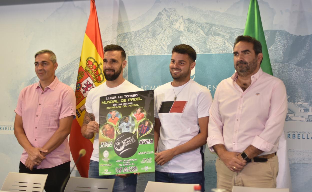 Eusebio Gómez, Jesús Gámez, José Bernal y Manuel Cardeña, en la presentación de la cita. 