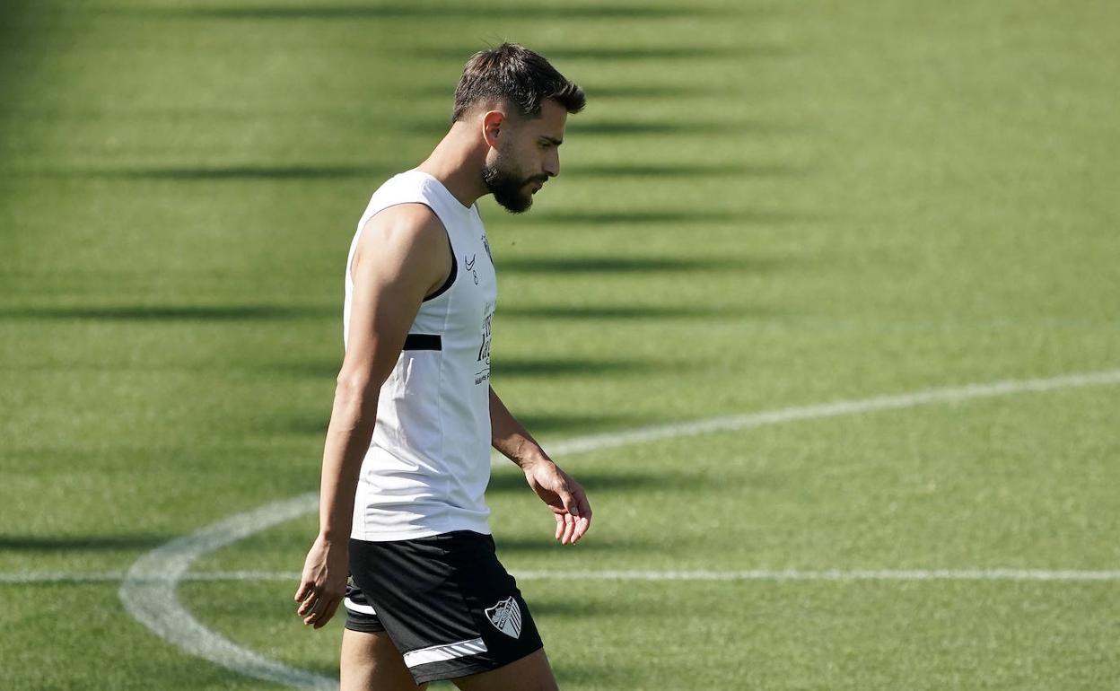 El jugador del Málaga, Luis Muñoz, en un entrenamiento reciente.