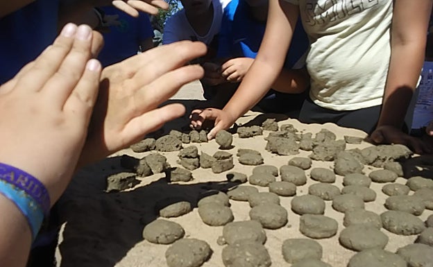 Imagen de las bombas de semillas elaboradas por los escolares malagueños. 