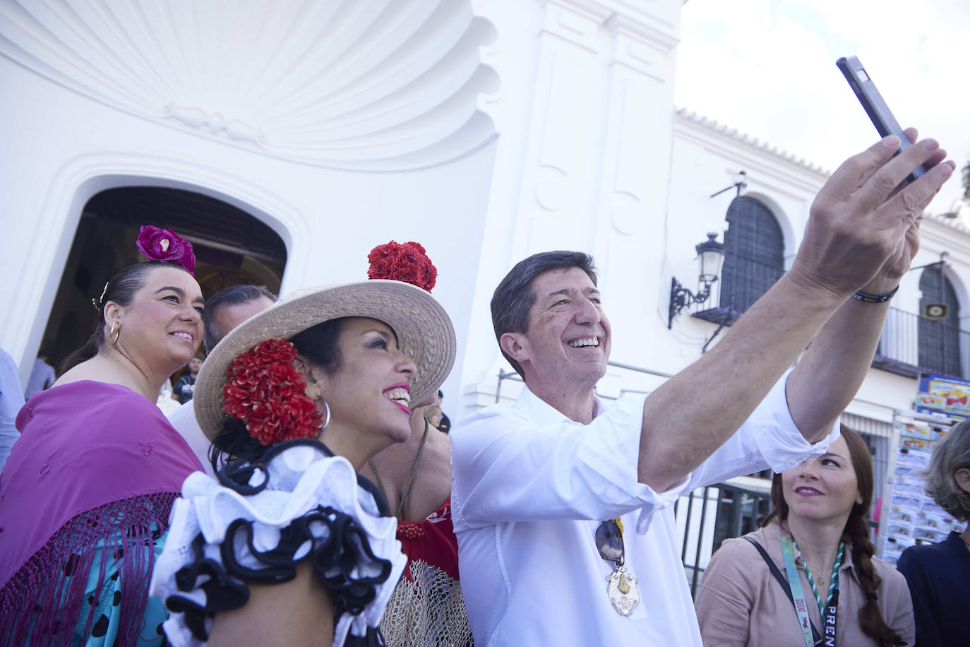 Juan marín (Cs), durante la romería del Rocío, en Huelva, este sábado 4 de junio.