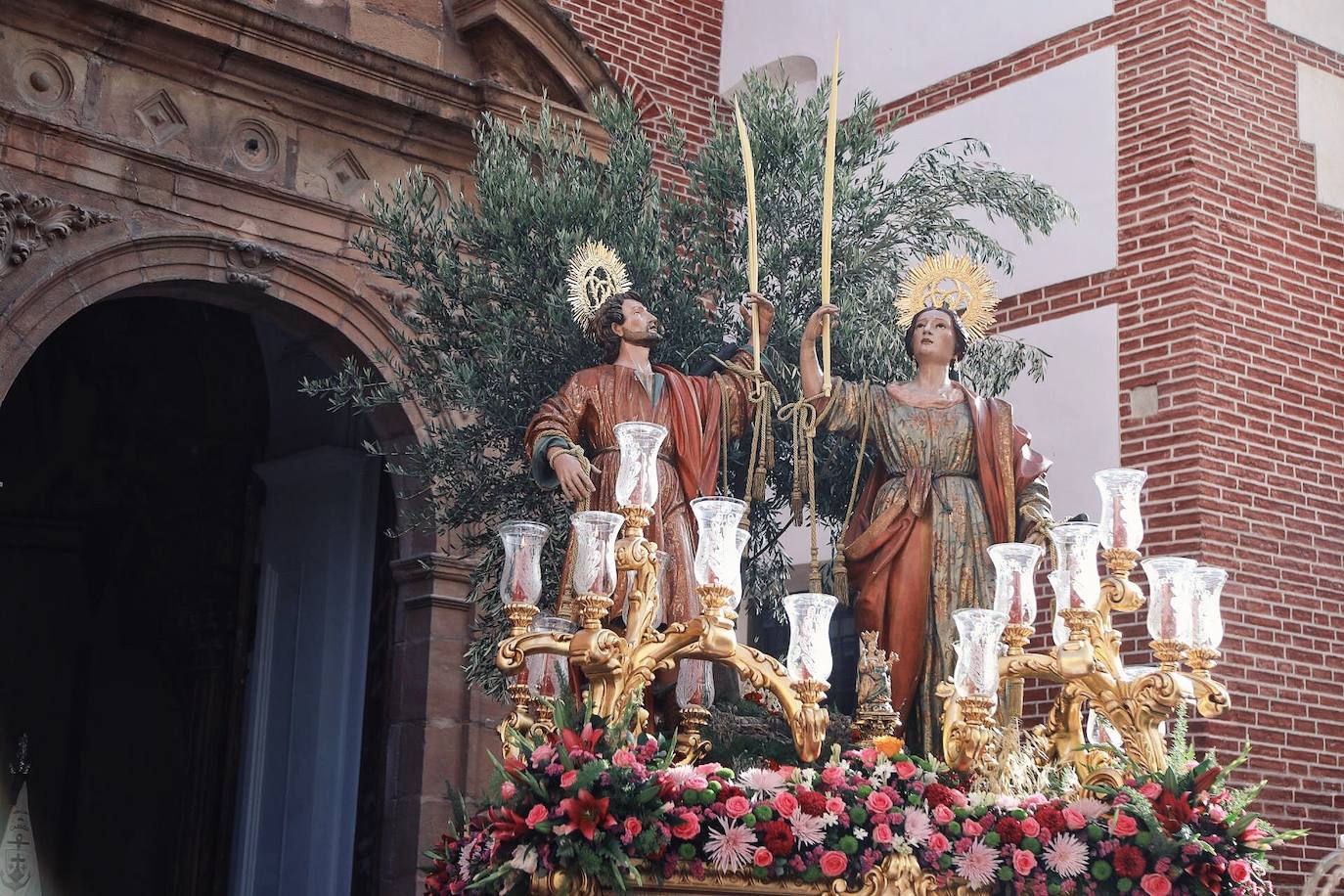 Procesión de los Santos Patronos por el Centro de Málaga. 