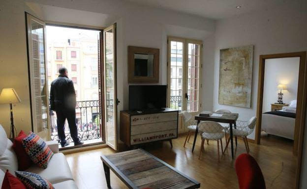 Vista de uno de los inmuebles con fines turísticos ubicados en el Centro de Málaga. 