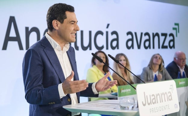 Juanma Moreno, durante su intervención.