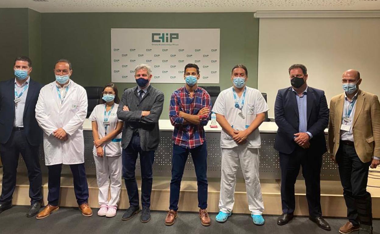 Participantes en la rueda de prensa ofrecida en el Hospital CHIP. 