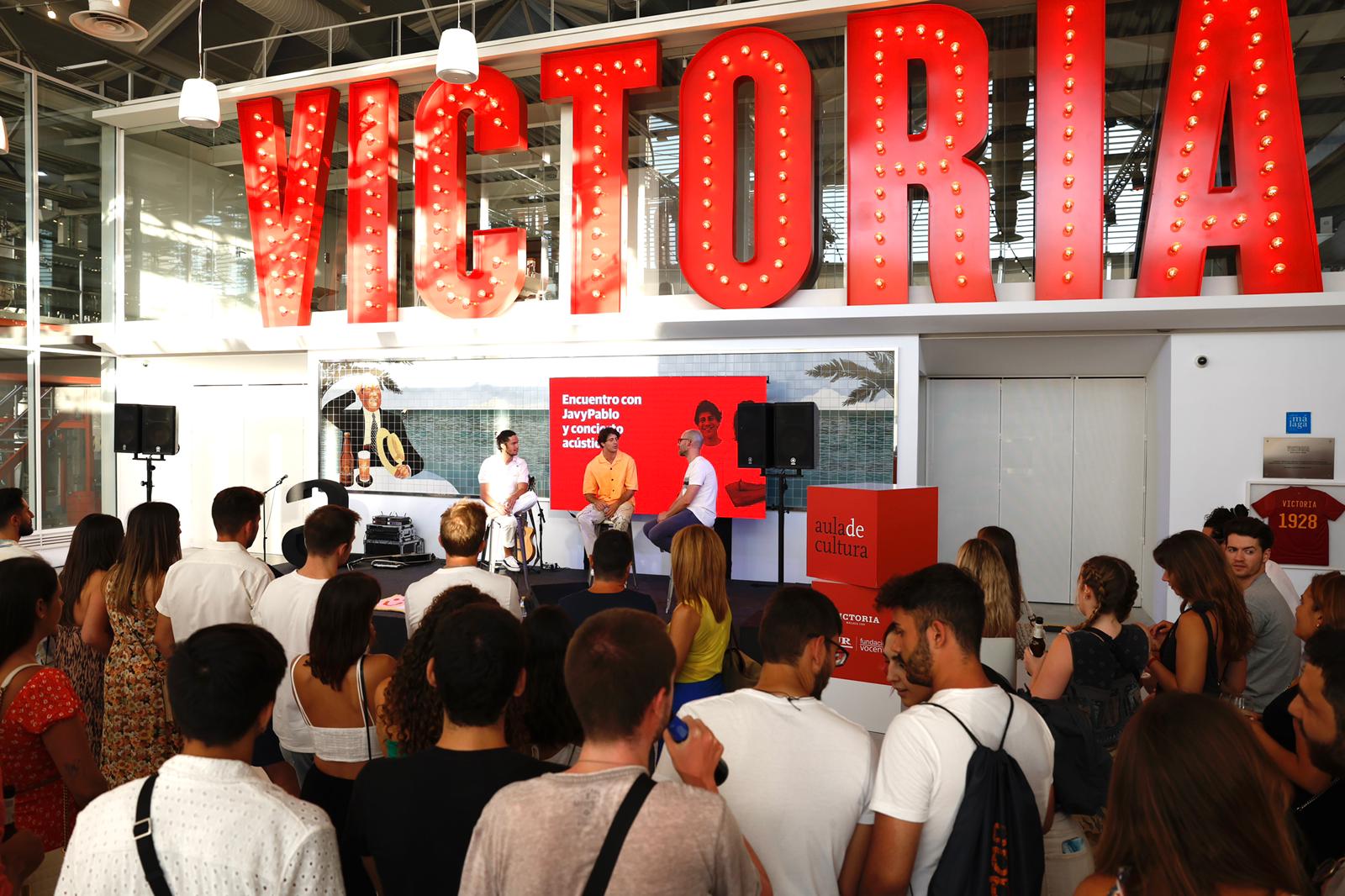 JaviPablo, durante el encuentro celebrado en Cervezas Victoria. 