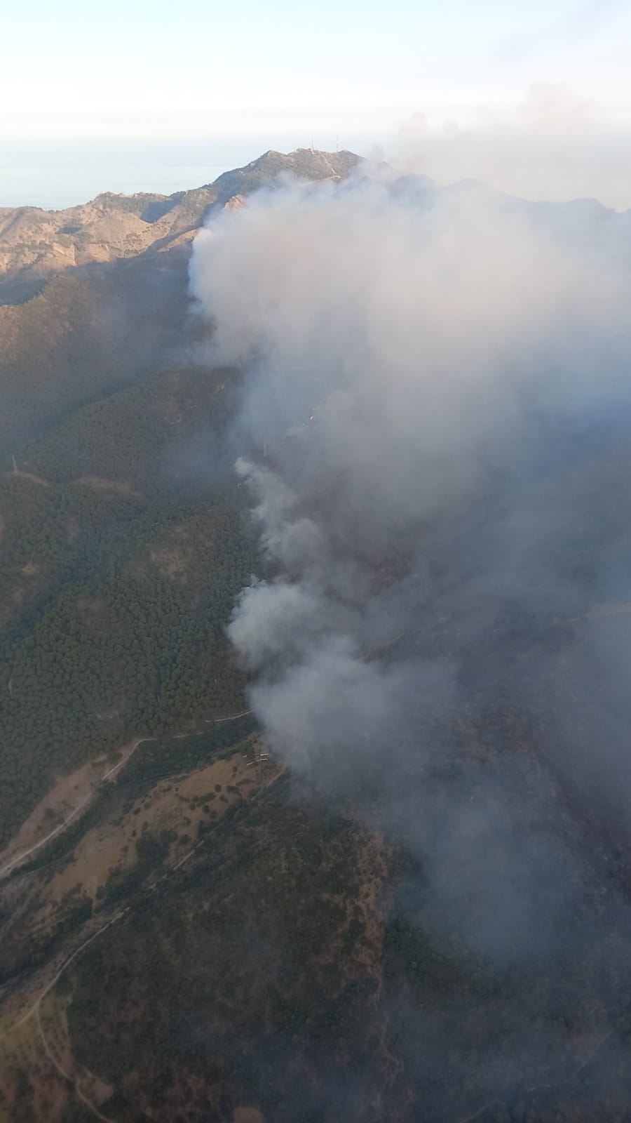 Imagen del incendio de Alhaurín el Grande desde el cielo.