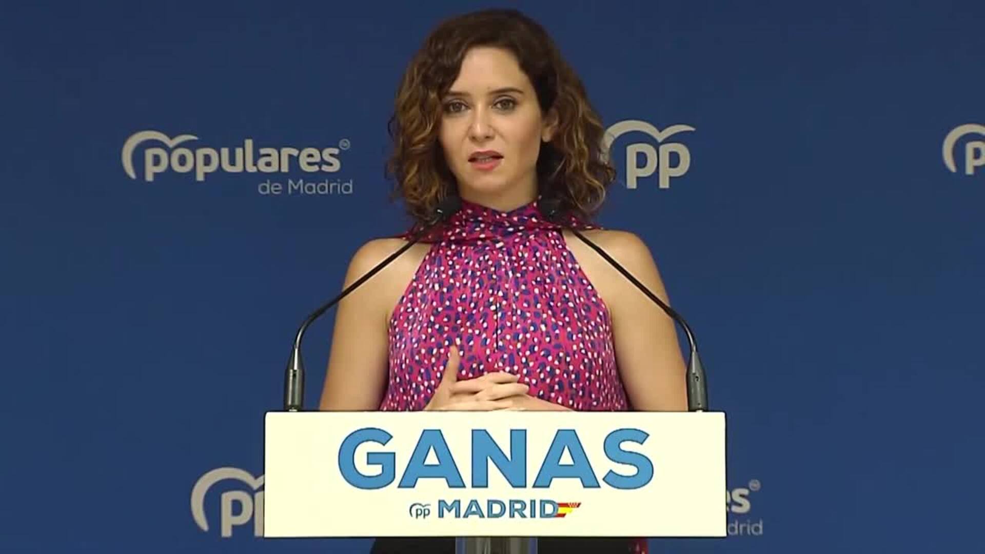 Ayuso designa a los primeros candidatos de PP para las elecciones de 2023