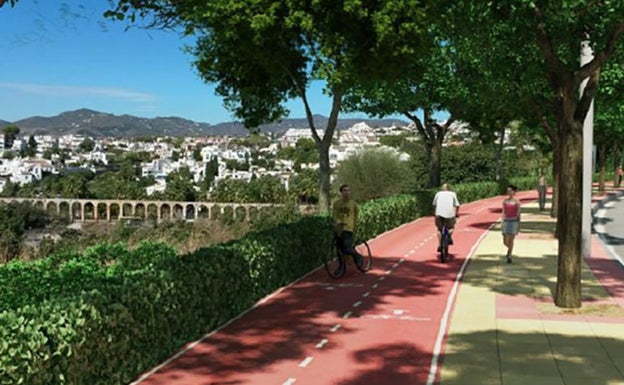 Recreación virtual de cómo quedará el futuro carril bici desde Nerja hasta Maro. 