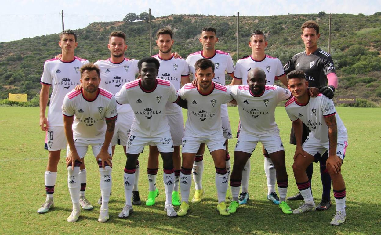 Once del Marbella en un partido de la pretemporada. 