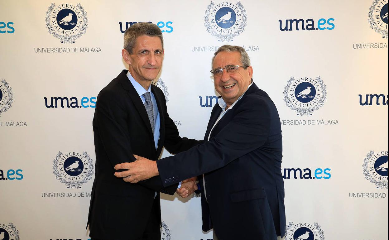 El presidente de la Fundación Unicaja visita la Universidad de Málaga