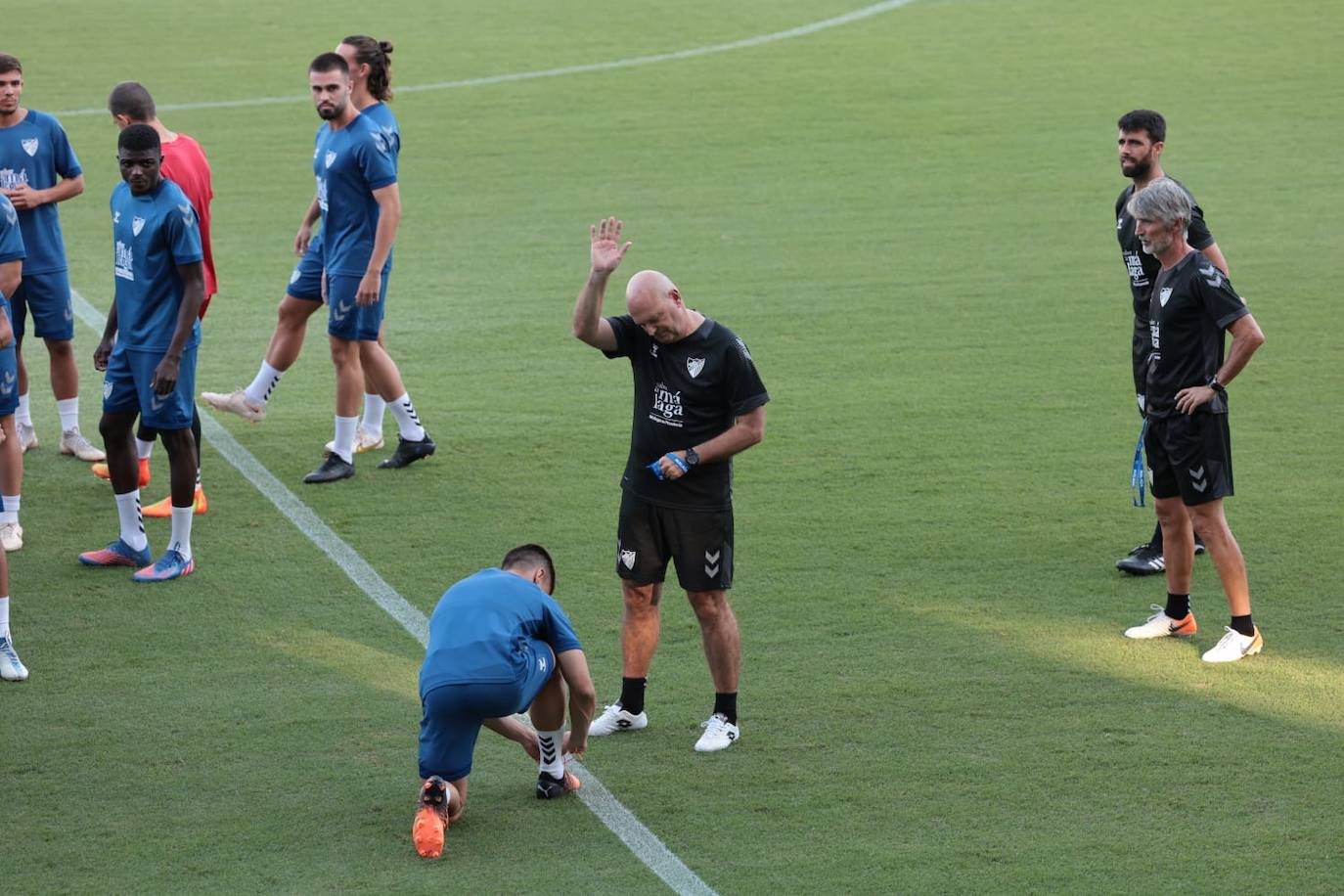 Primer entrenamiento de Pepe Mel como técnico del Málaga. 
