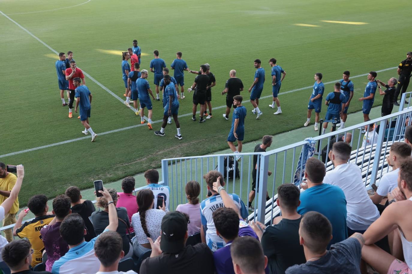 Primer entrenamiento de Pepe Mel como técnico del Málaga. 