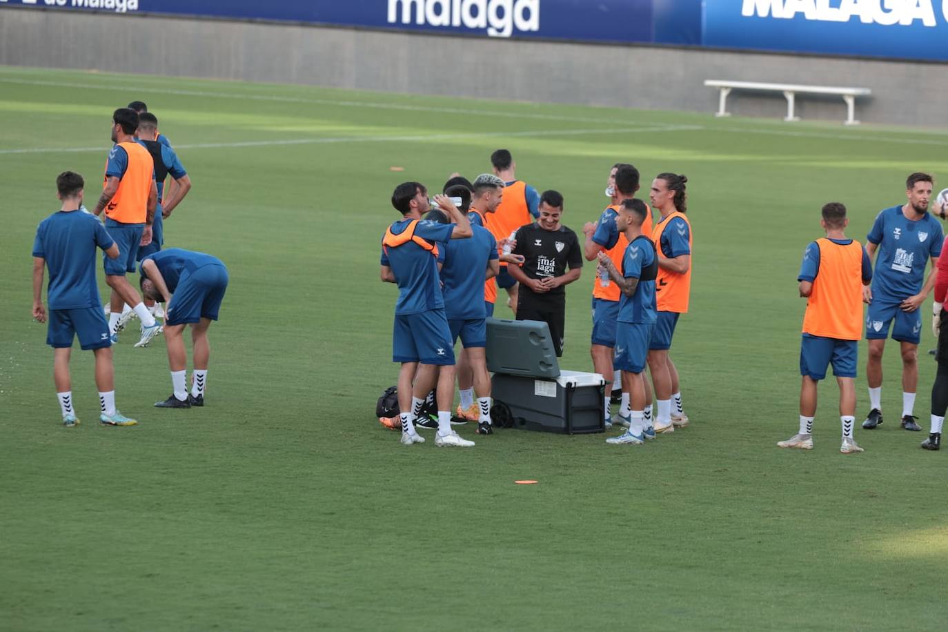 Primer entrenamiento de Pepe Mel como técnico del Málaga. 