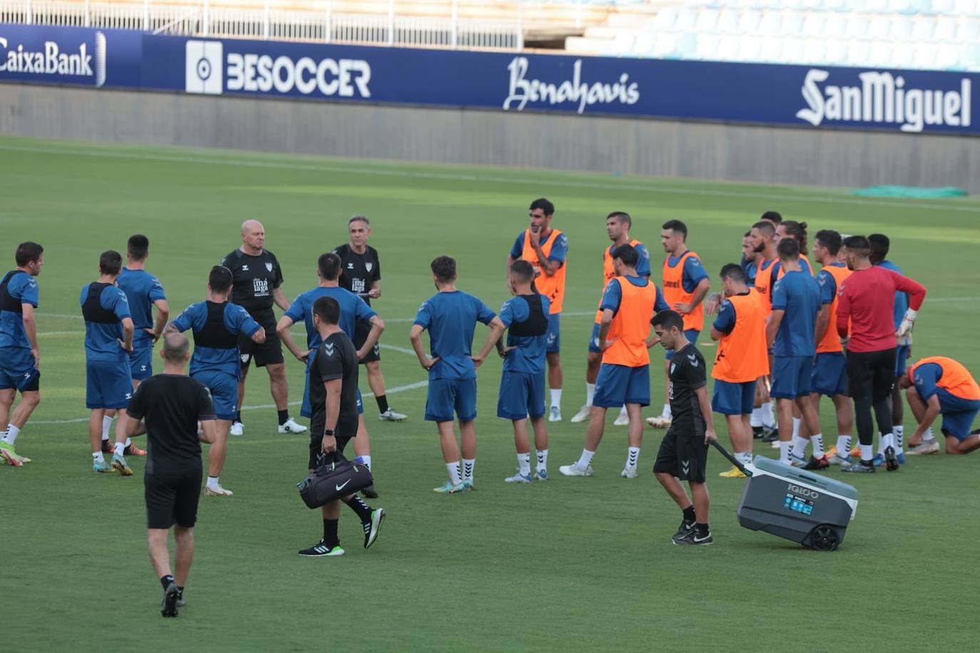 Primer entrenamiento de Pepe Mel como técnico del Málaga. 