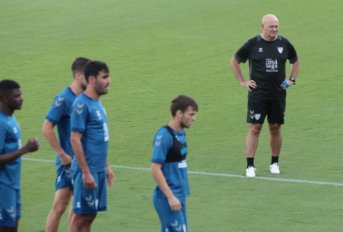 Primer entrenamiento de Pepe Mel como técnico del Málaga. 