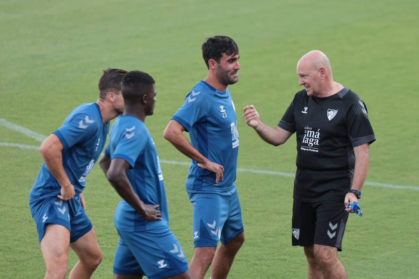 Primer entrenamiento de Pepe Mel como técnico del Málaga. 