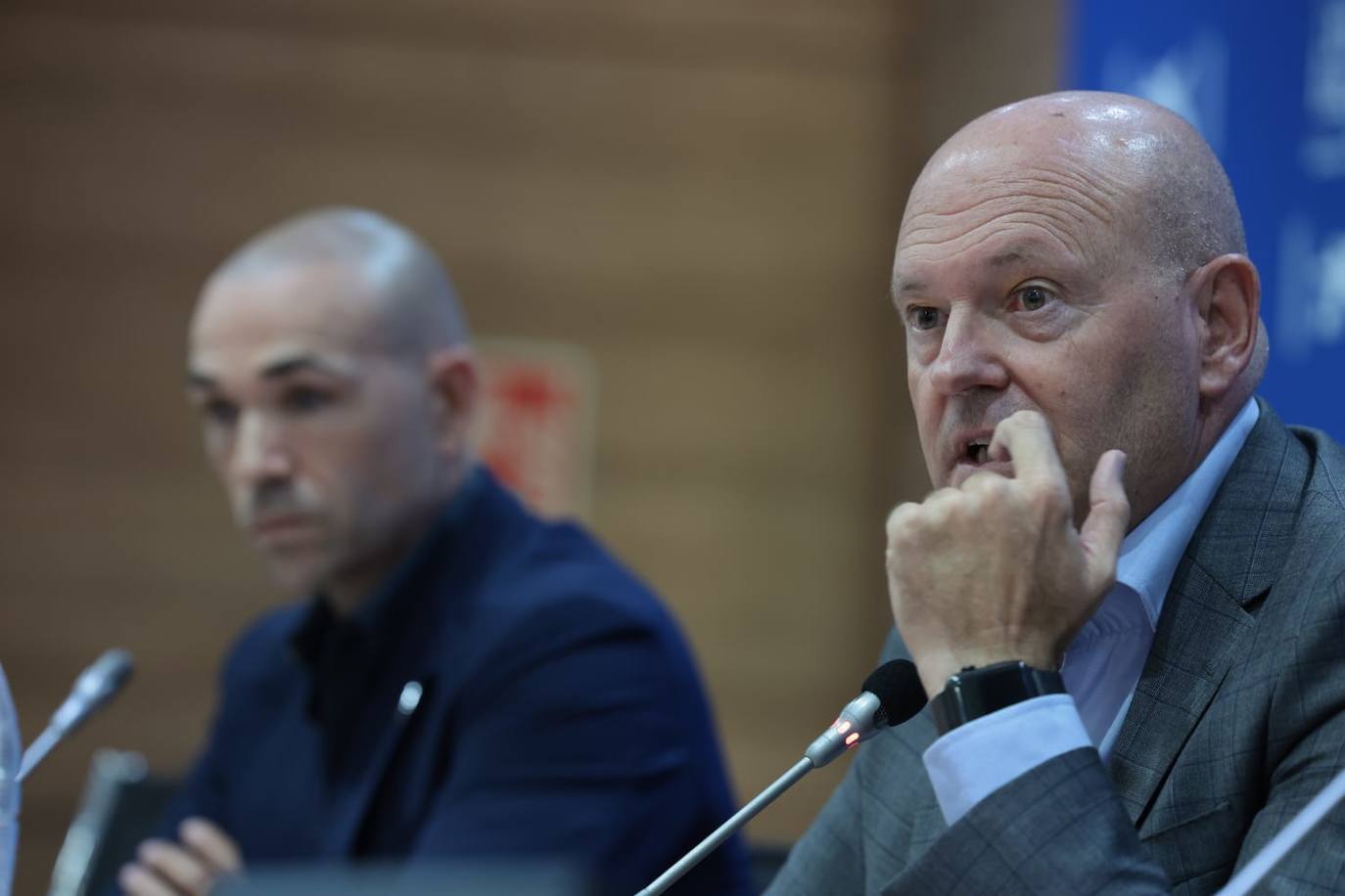 Presentación de Pepe Mel como nuevo entrenador del Málaga. 