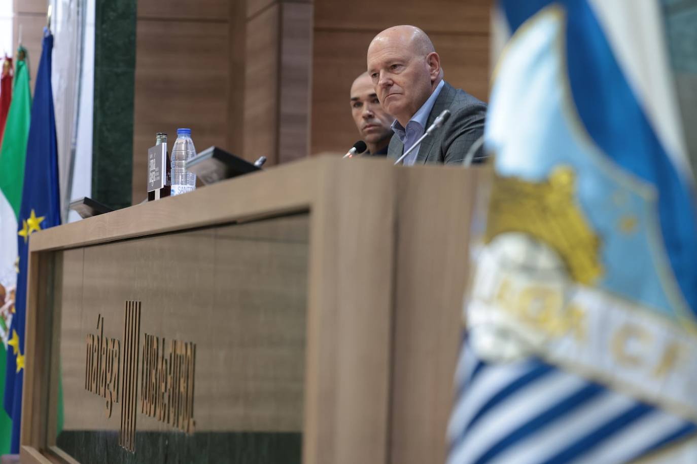 Presentación de Pepe Mel como nuevo entrenador del Málaga. 