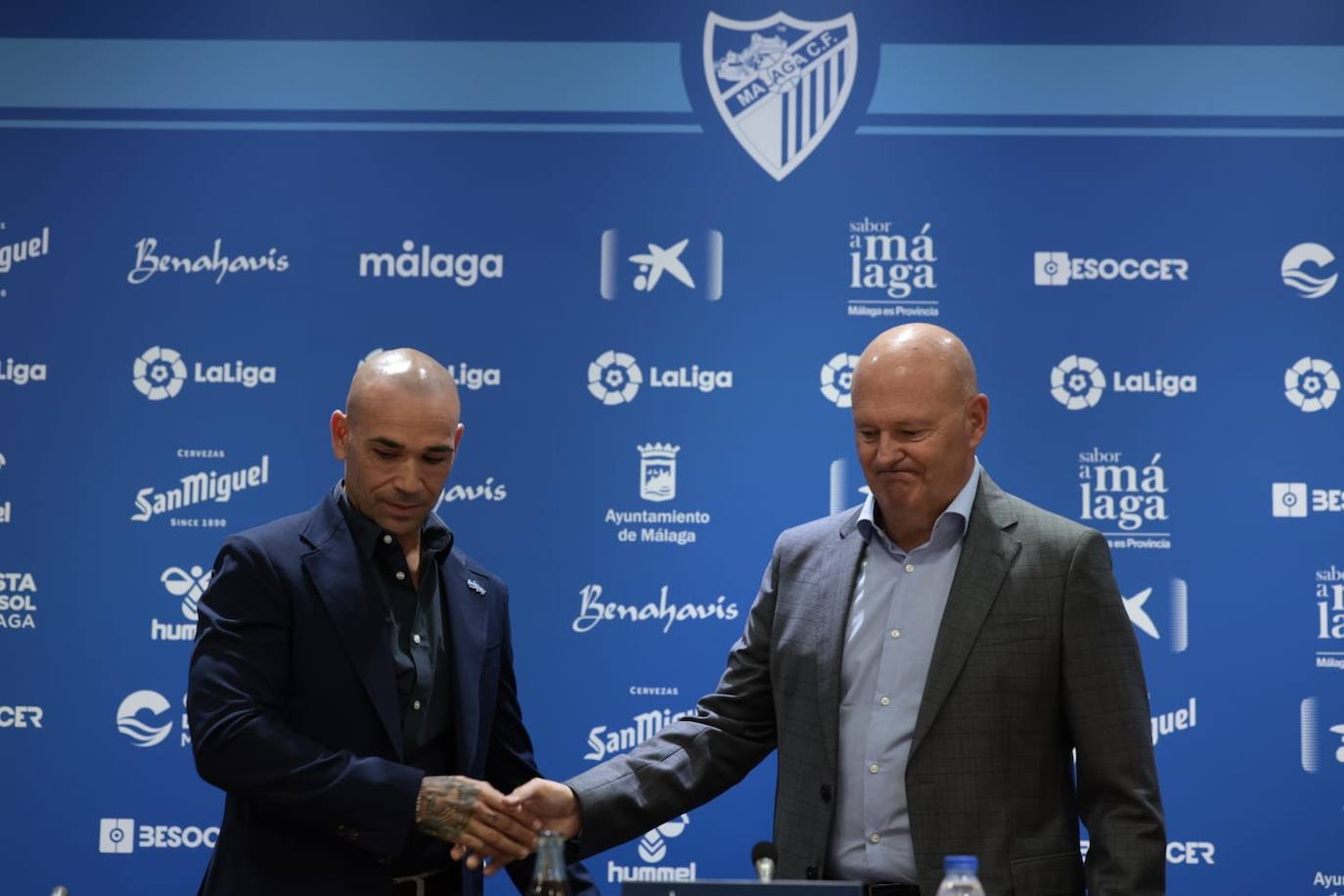 Presentación de Pepe Mel como nuevo entrenador del Málaga. 