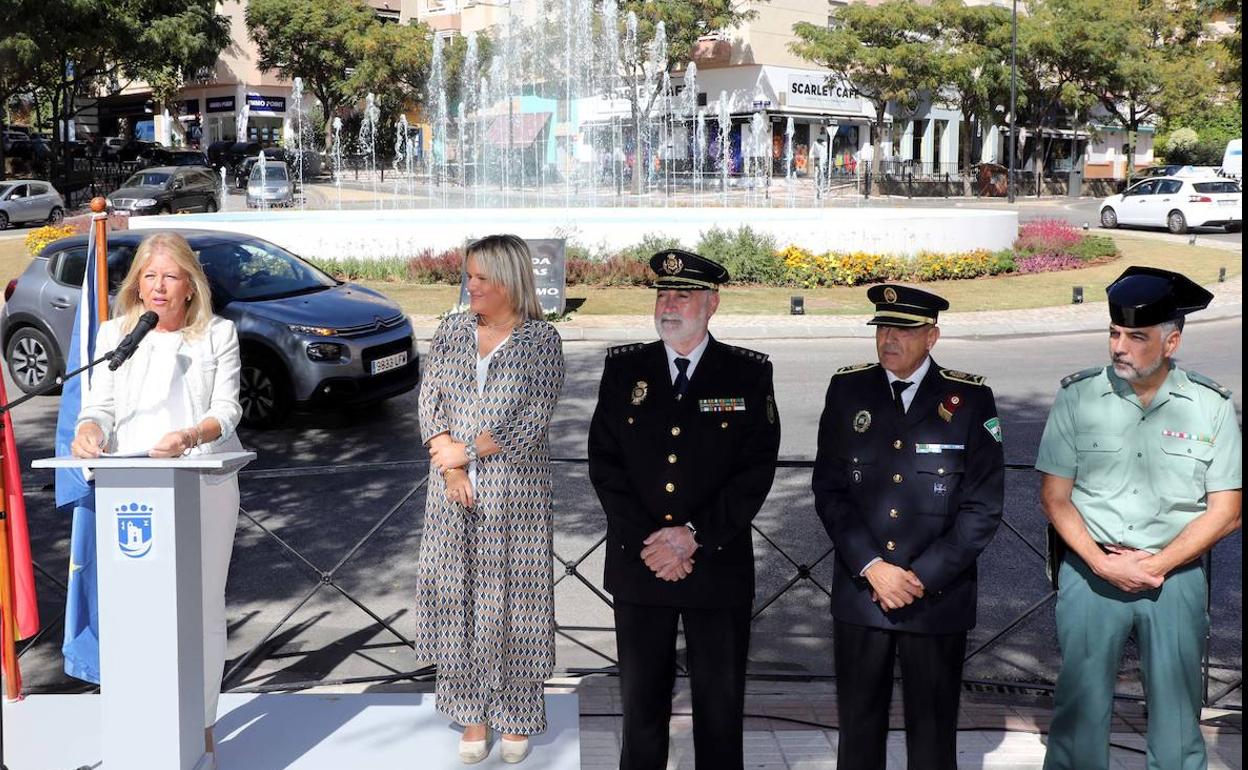 María del Mar Blanco durante la presentación de la rotonda en memoria de las víctimas del terrorismo.