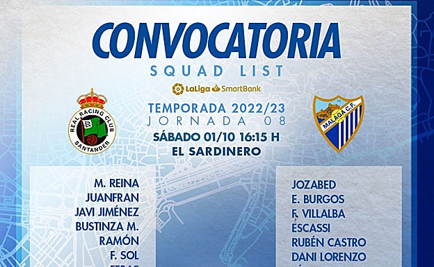 La lista de convocados para el encuentro. 