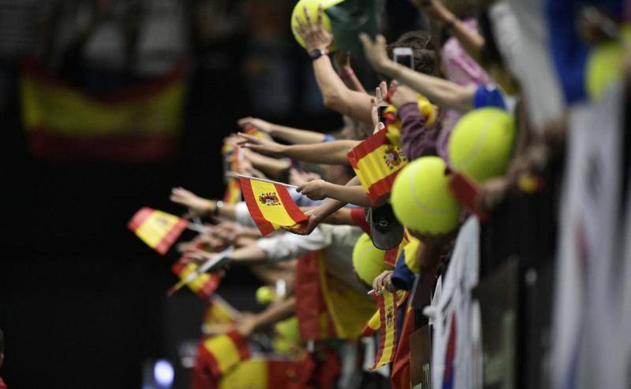 Afcionados españoles en La Fonteta en Valencia en la fase de grupos de la Copa Davis hace semanas. 