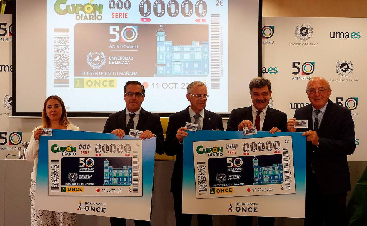 La ONCE homenaje a la Universidad de Málaga con su cupón del 11 de octubre