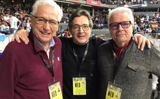 Alfonso Queipo de Llano, Mario Pesquera y Queipo de Llano, en una Copa del Rey. 