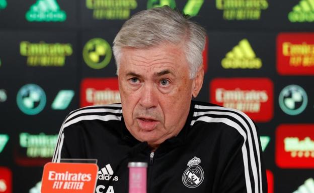 Carlo Ancelotti, durante la rueda de prensa. 