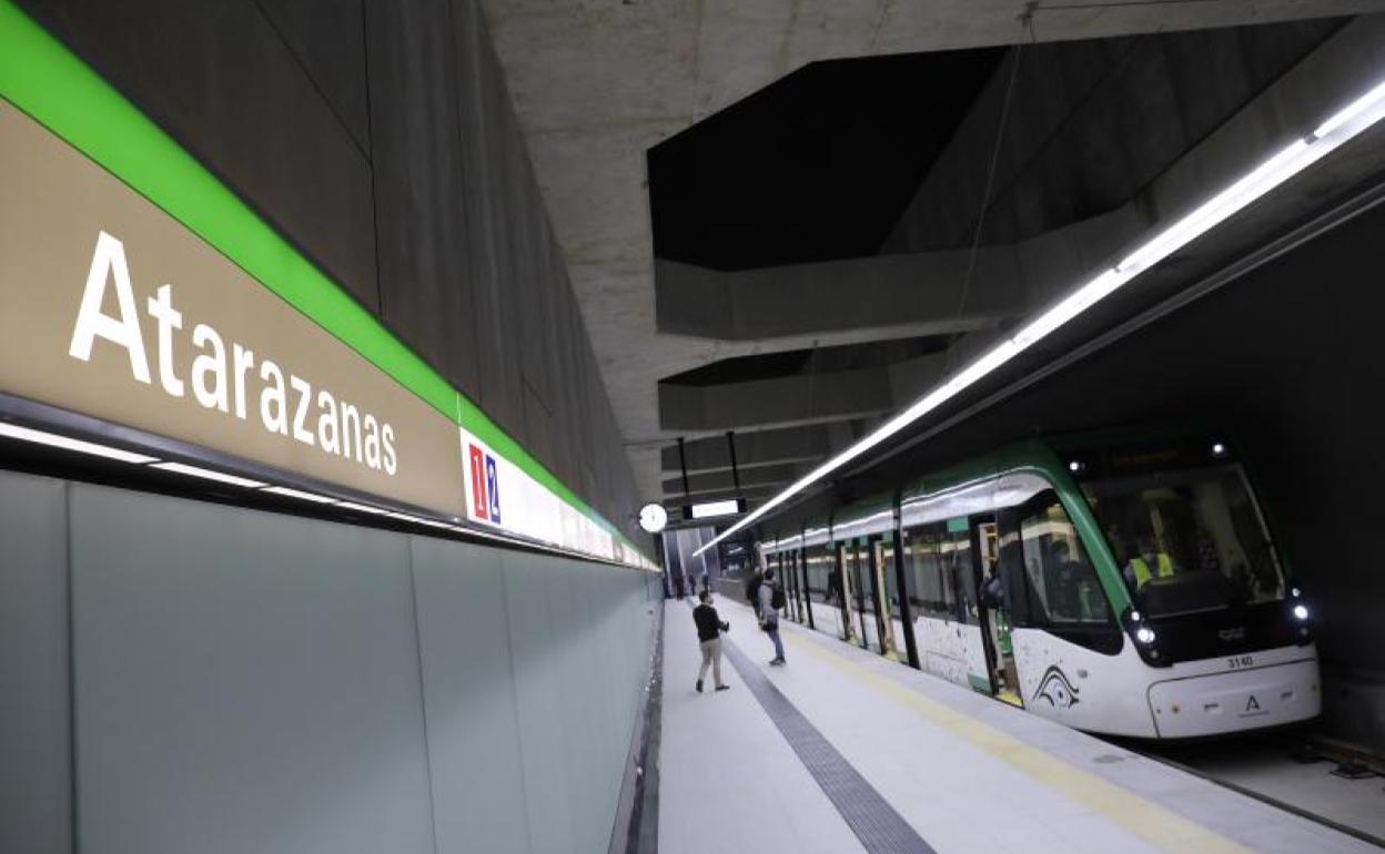 Pruebas del metro en la estación Atarazanas. 