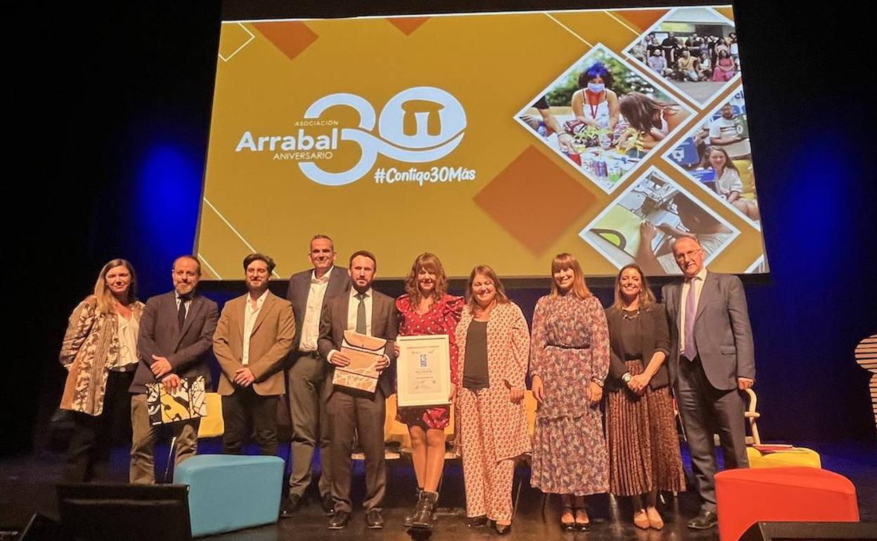 Ana Pérez-Bryan, Juan Carlos Barroso, Julio García, Alfredo Millán, Carlos Manuel Corrales, Gema Burell, Natacha Rivas, Ruth Sarabia, Mar Torres y José Suárez Tascón, en la gala. 