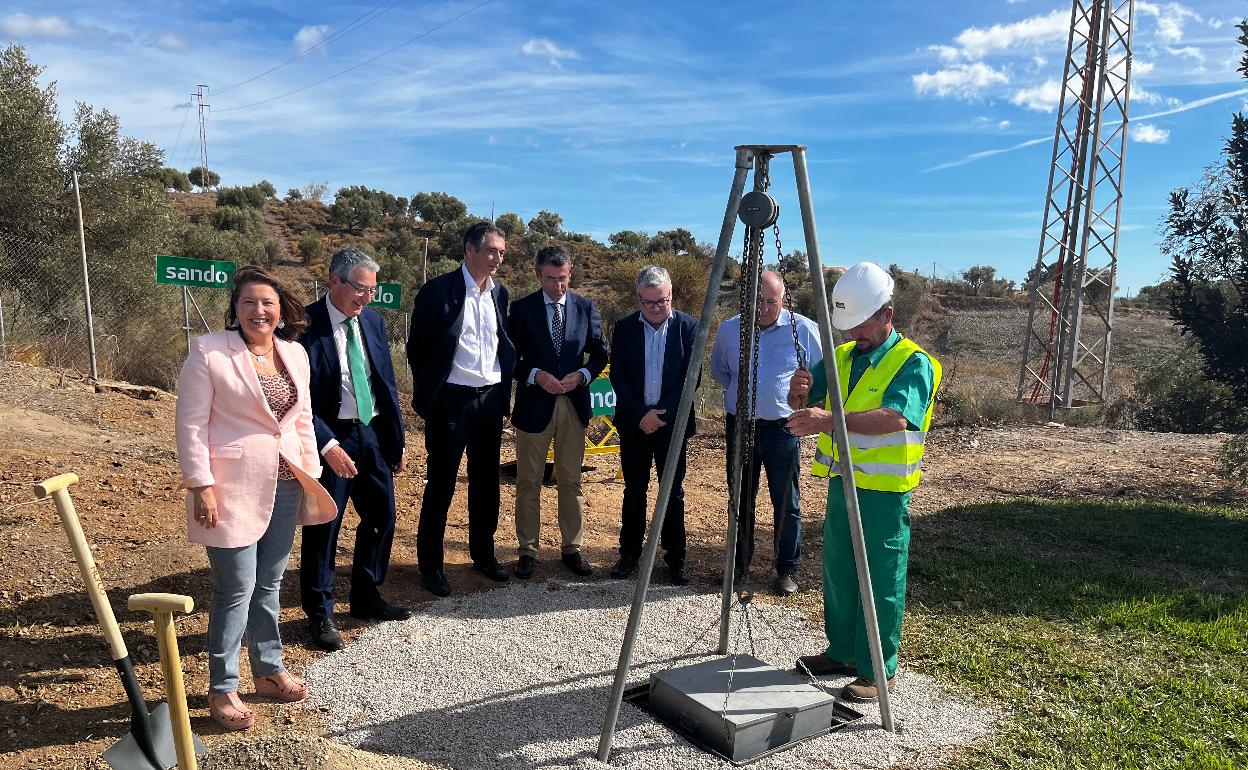 Acto de inicio de las obras para conectar la depuradora de Rincón de la Victoria con las fincas del Plan Guaro. 