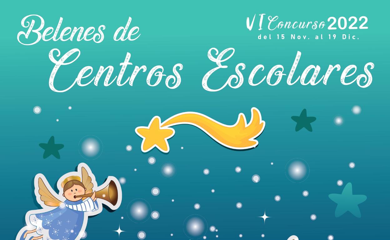 Cartel promocional del concurso escolar de belenes. 