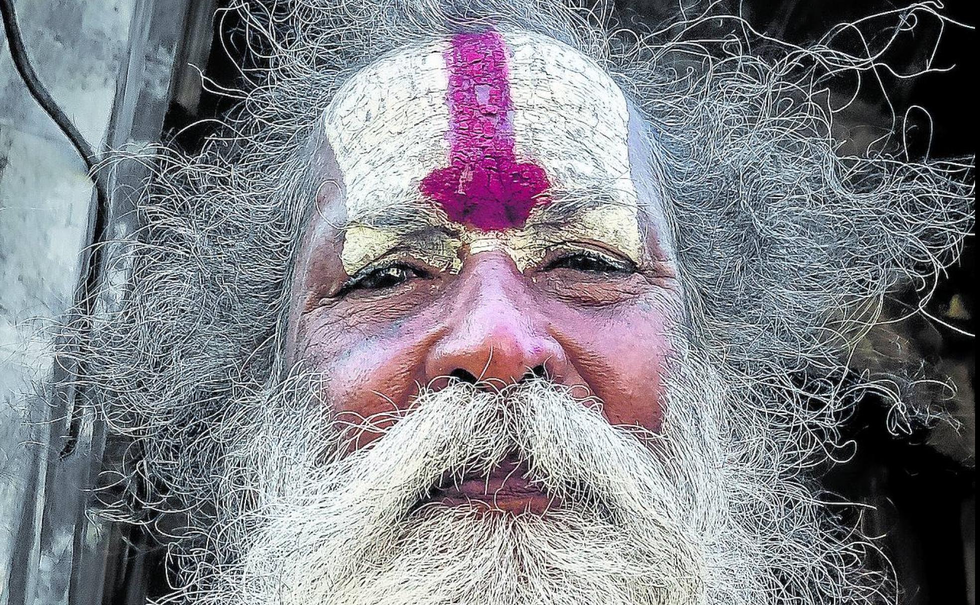 Sadhu de Kanchipuram, en el estado indio de Tamil Nadu.