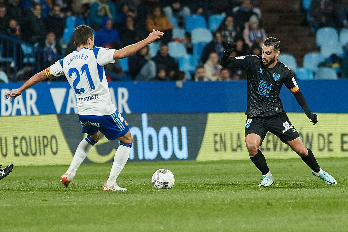 El Málaga abrió el marcador en el minuto 79, pero el Zaragoza empató poco después 