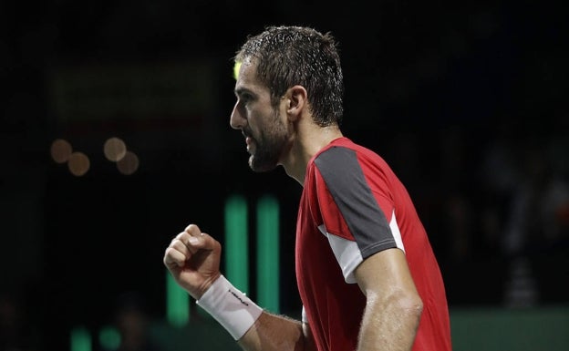 Marin Cilic, convertido en el héroe croata, celebra un punto. 