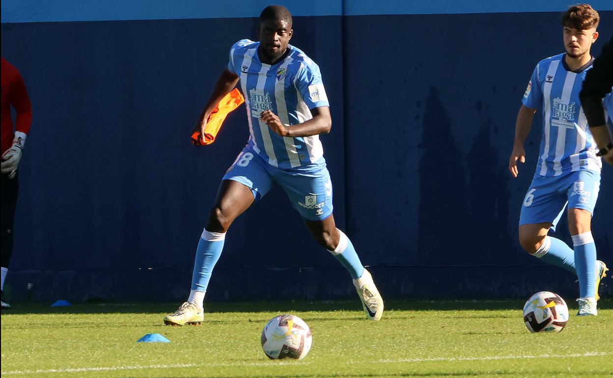 N'Diaye, durante la sesión de entrenamiento de este martes. 