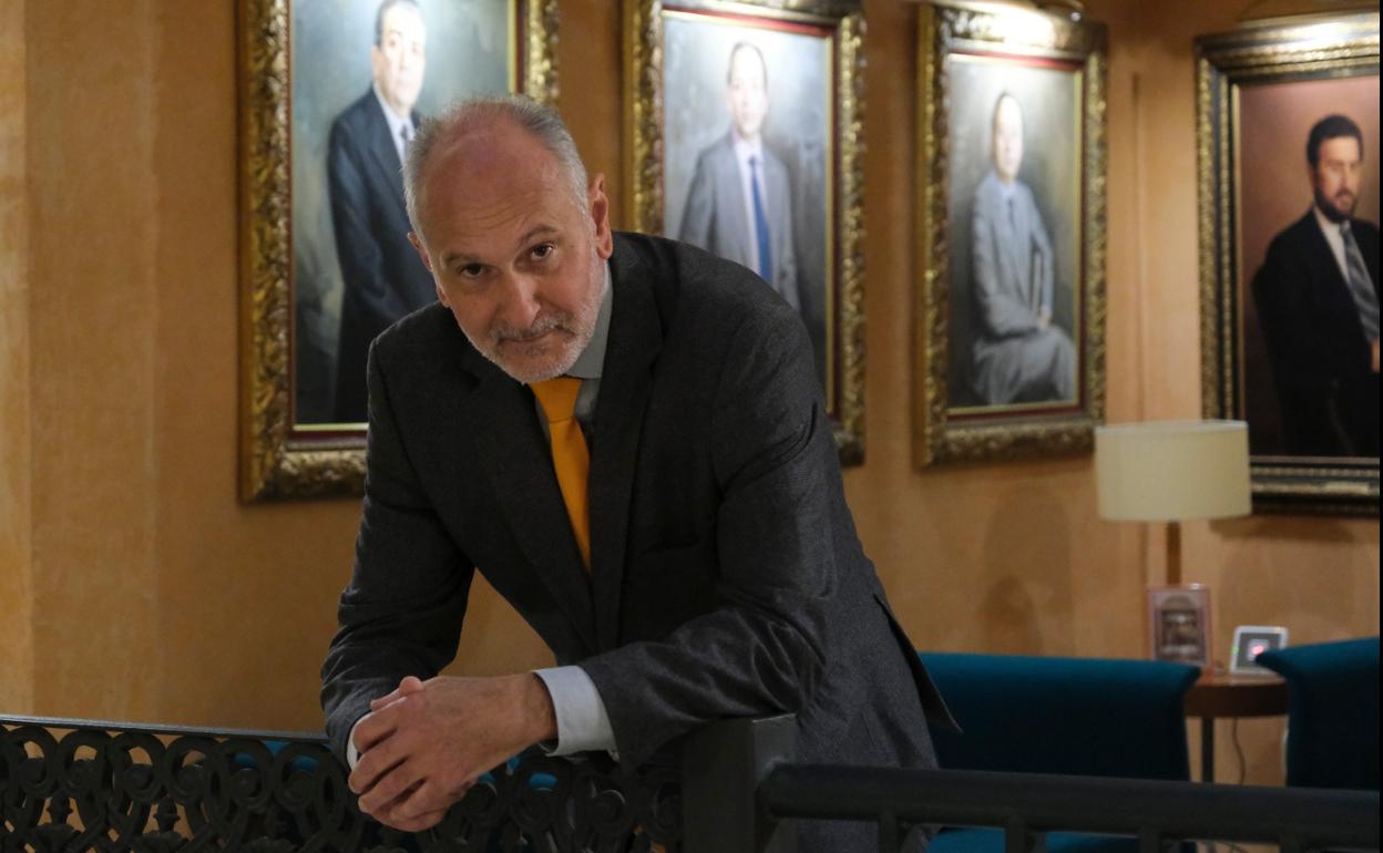 Manuel Méndez, este jueves por la tarde en la sede del Colegio de Economistas de Málaga. 