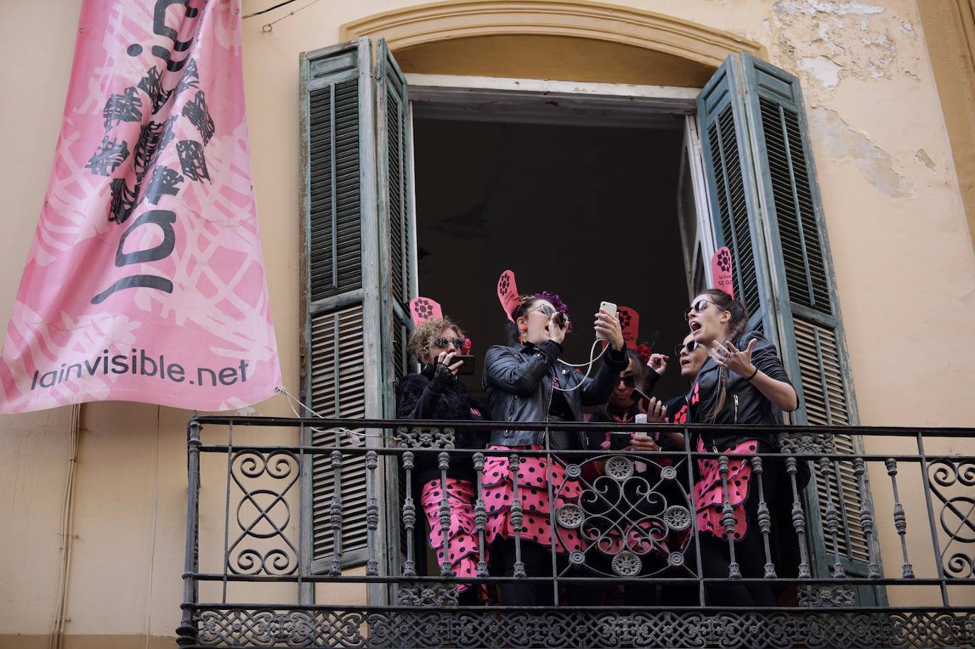 La Invisible, de protesta este sábado por Málaga. 