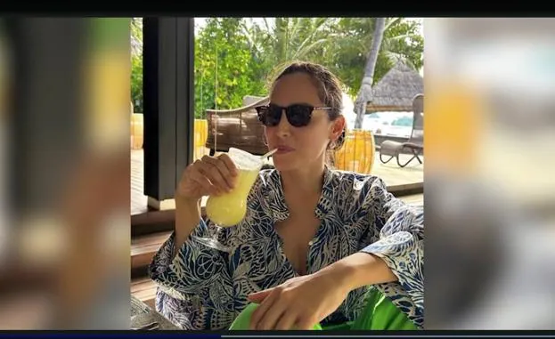 Tamara Falcó, en una instantanea de sus redes sociales, durante sus vacaciones en familia. 