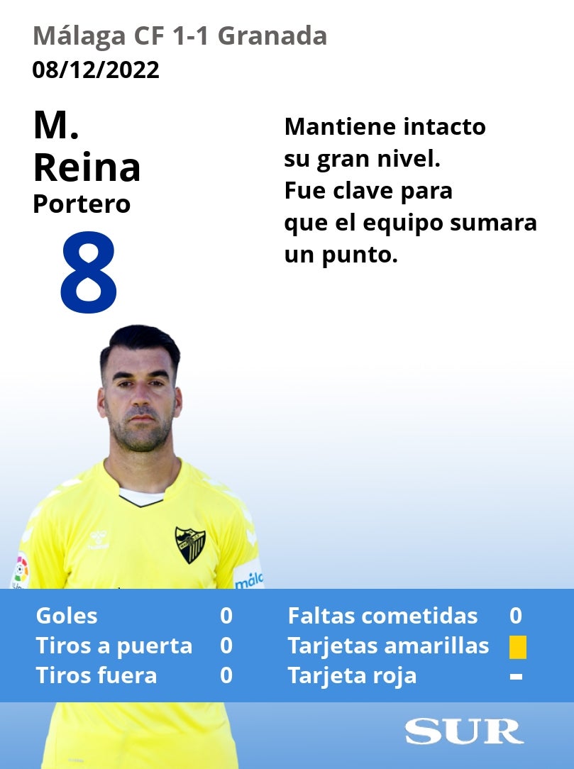 Valoraciones y estadísticas de los jugadores malaguistas en el partido.