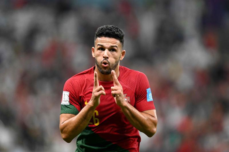 Gonçalo Ramos celebrando su 'hat-trick' ante Suiza