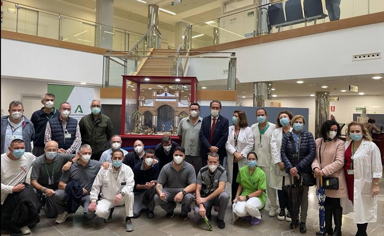 Un momento de la inauguración del belén. 