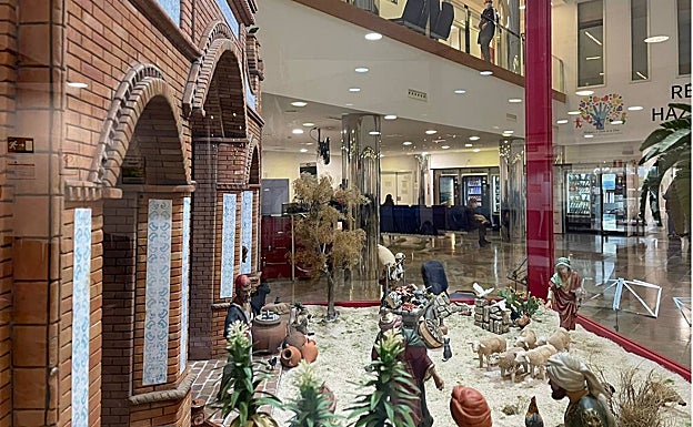 Un detalle del nacimiento instalado en el Hospital Clínico. 