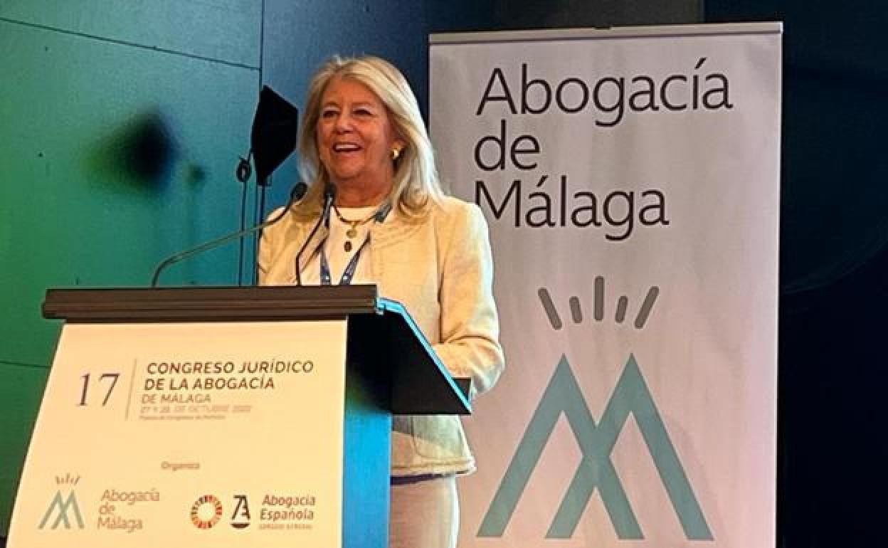 Ángeles Muñoz, en el congreso de la abogacía celebrado recientemente en Marbella. 