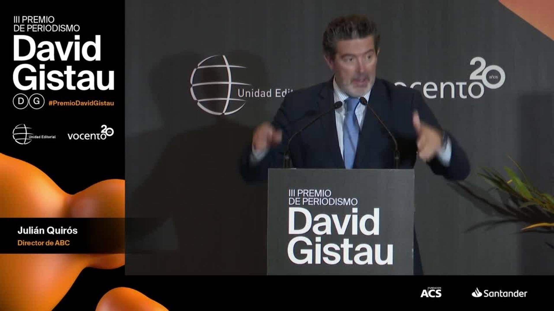 Juan Claudio de Ramón celebra la «cariñosa majestad» de David Gistau