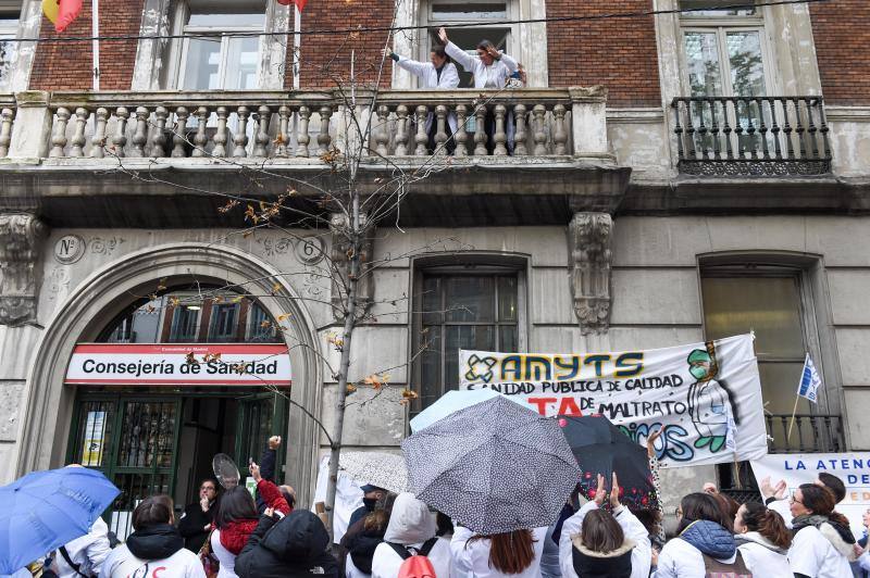 El comité de huelga de Atención Primaria, el pasado 16 de diciembre en Madrid. 